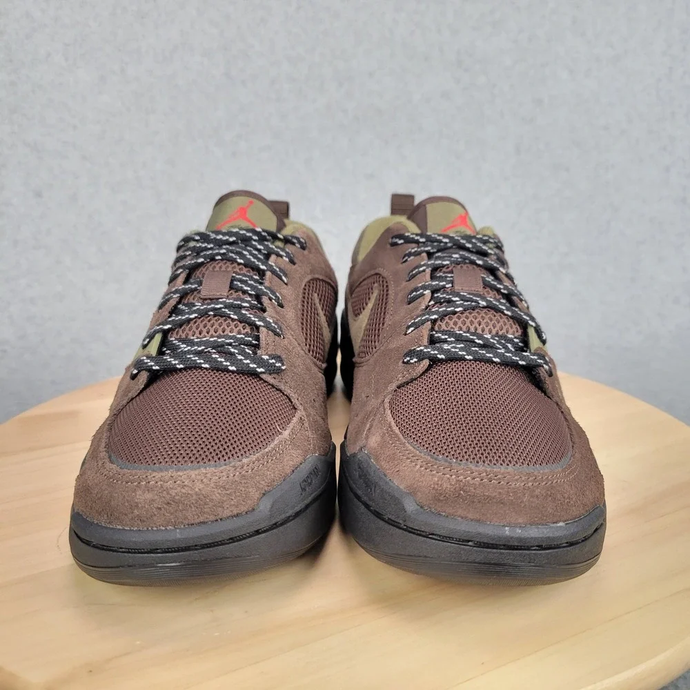 Nike Jordan CMFT Era Baroque Mens 9.5 Brown Olive Suede Sneakers HJ6777-200